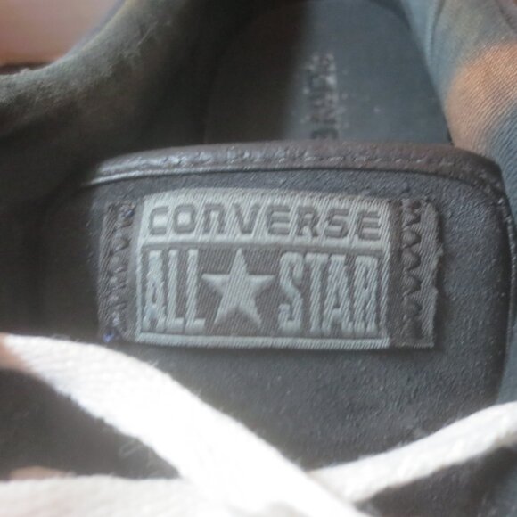 Vintage Retro Old School Black Leather Suede Converse All Star Low Cut Sneakers - Picture 9 of 16